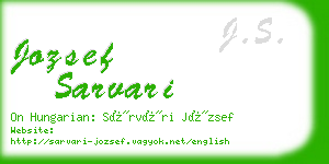 jozsef sarvari business card